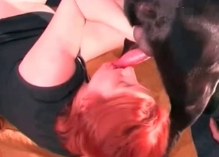 Horny dog's cock is getting deepthroated