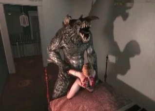 Seductive victim savagely raped by a 3D beast