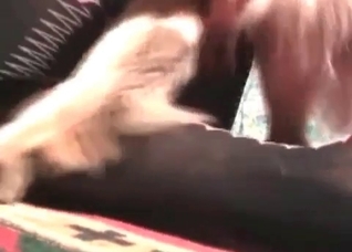 Masturbation session with a horny little doggie