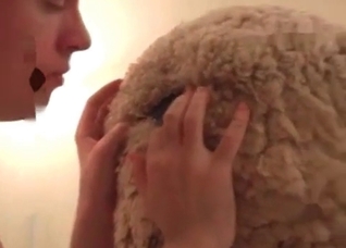 Bestiality banging with a hairy dog cock