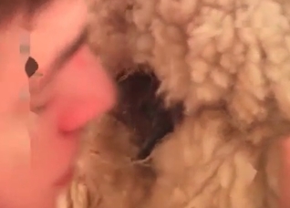 Bestiality banging with a hairy dog cock