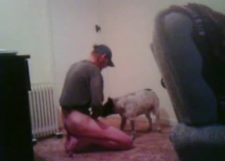 Passionate zoophile fucking his doggo