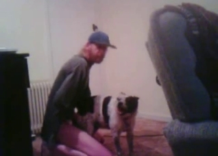 Passionate zoophile fucking his doggo
