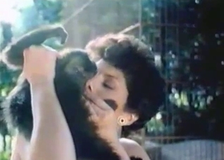 Slutty monkey gets a blowjob from a slut
