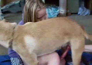 Dirty dog nailing her on all fours