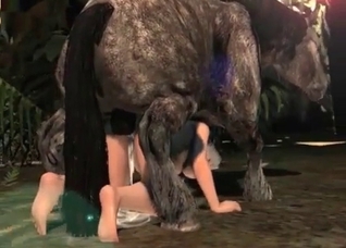 Sexy slut getting railed by a horse in 3D