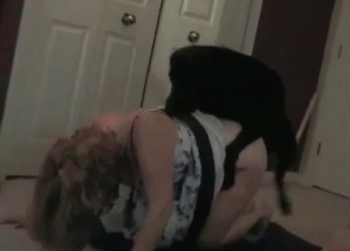 Tight booty cutie getting banged by a black dog