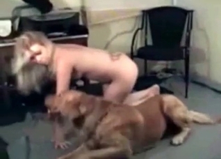 Horny hound gets to drill this blonde's pussy