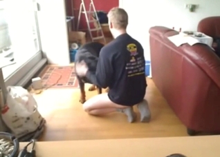 Anal bestiality sex with grunting guy and his dog